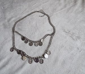 Silver Coin Charm Necklace